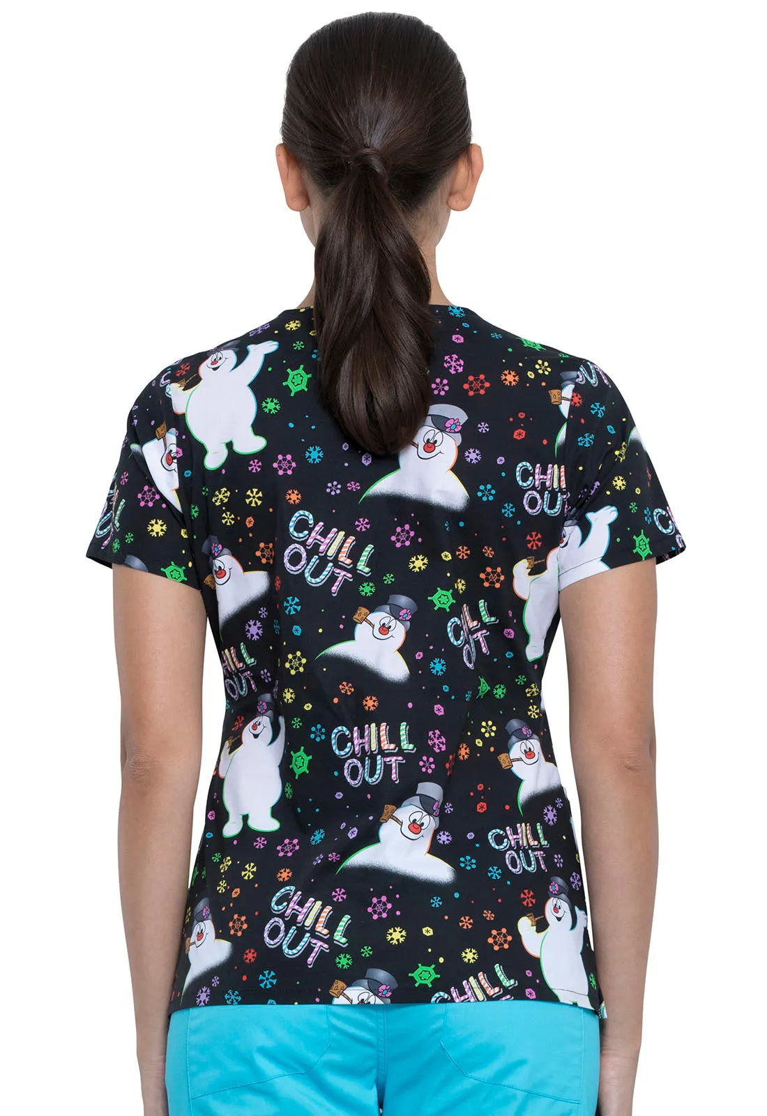 Frosty the Snowman V-Neck Top  in Chill Out