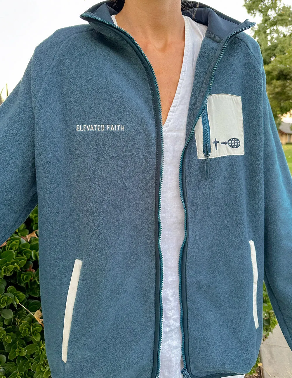 Full-Zip Blue Fleece Jacket