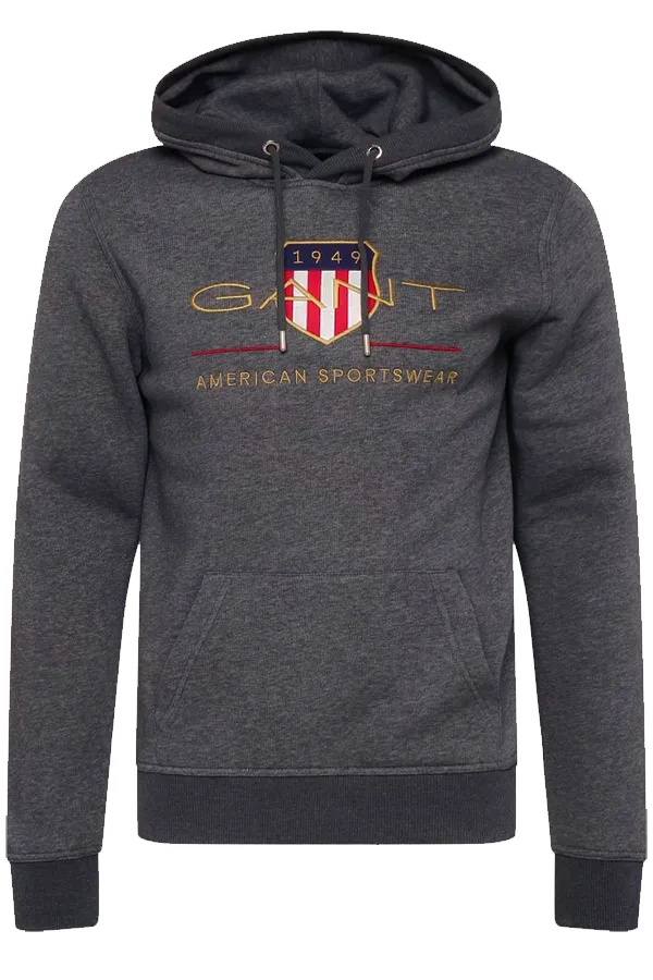 GANT Gold Shield Hoodie Antracit