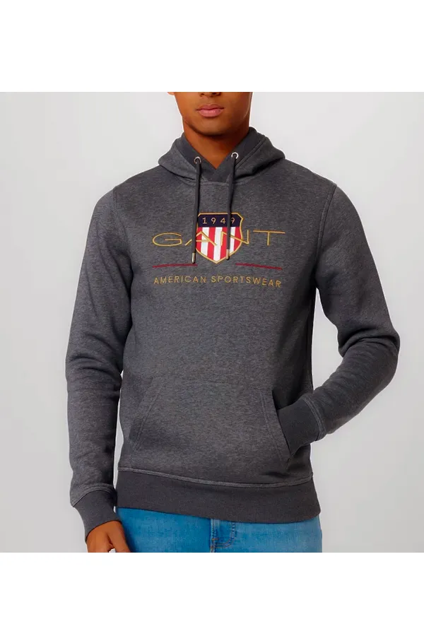 GANT Gold Shield Hoodie Antracit