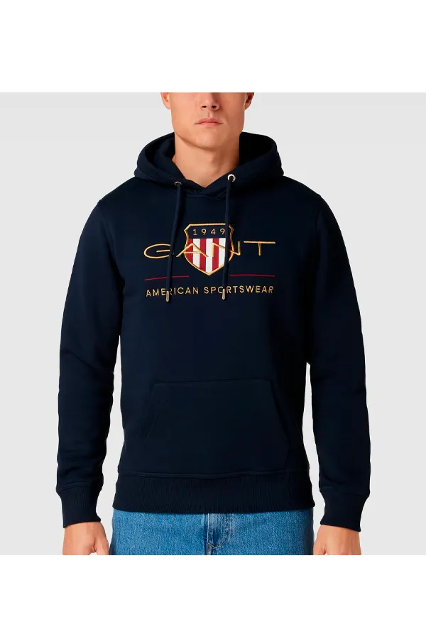 GANT Gold Shield Hoodie Navy