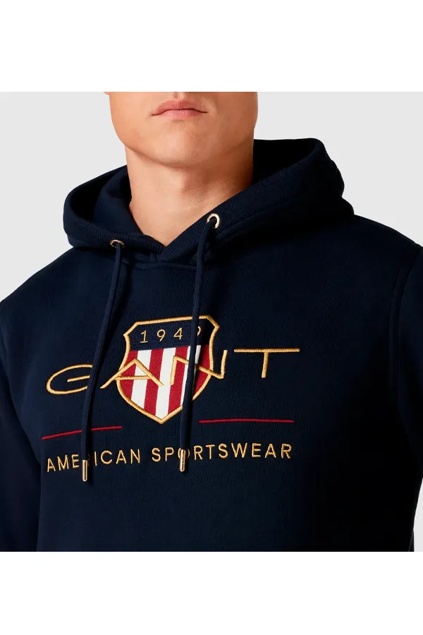 GANT Gold Shield Hoodie Navy