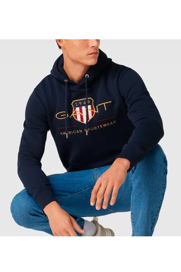 GANT Gold Shield Hoodie Navy