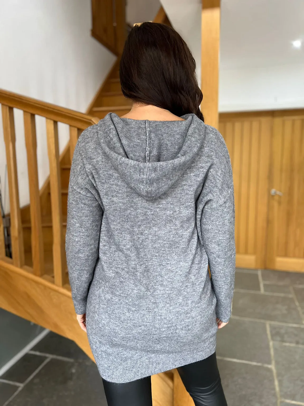 Grey Premium Knitted Hoodie Silone