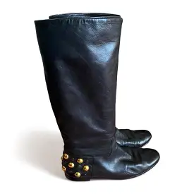 Gucci Studded Leather Riding Boots