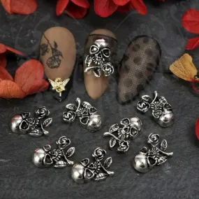 Halloween Nails Skull Rose Nail Decoration Charms / 2pcs