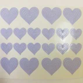 Heart Nail Vinyls Nail Art Stencil Stickers /2 Sheets