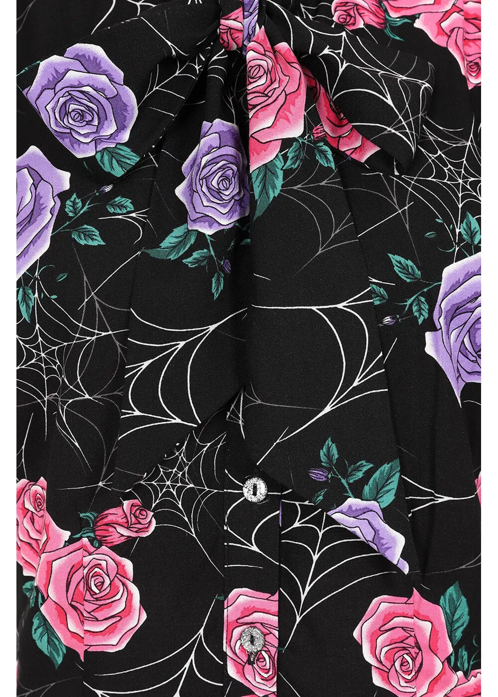 Hell Bunny Eloise Spiderweb 50's Blouse Black