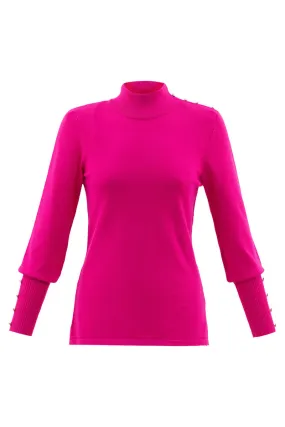 Hot Pink Mock Neck Sweater