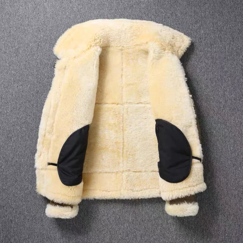 Men's Fur Genuine Leather Sheepskin Thickened Large Coat