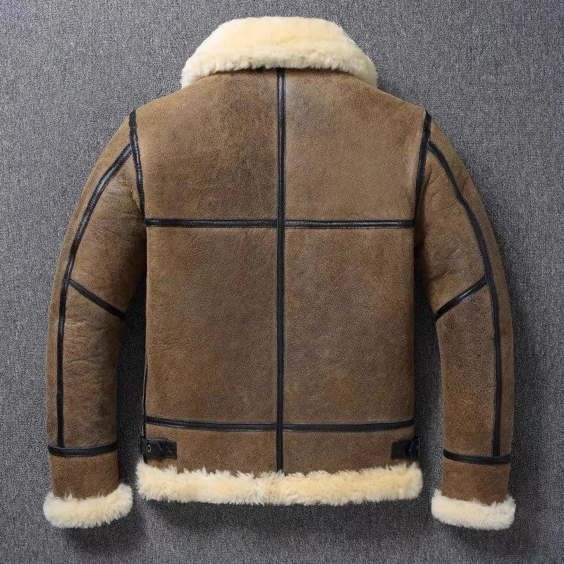 Men's Fur Genuine Leather Sheepskin Thickened Large Coat