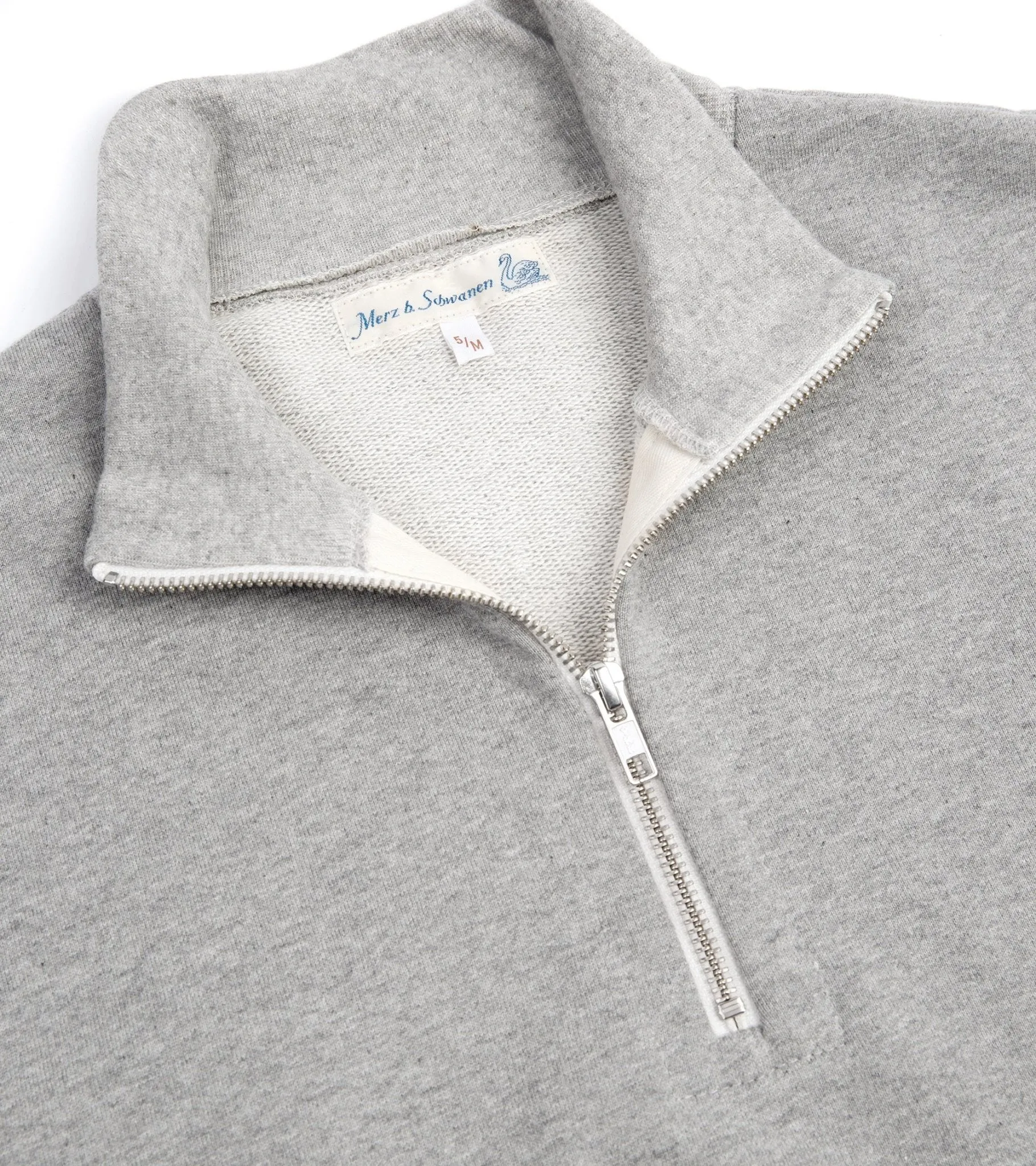 Merz b. Schwanen 343Z Half-Zip: Grey Melange