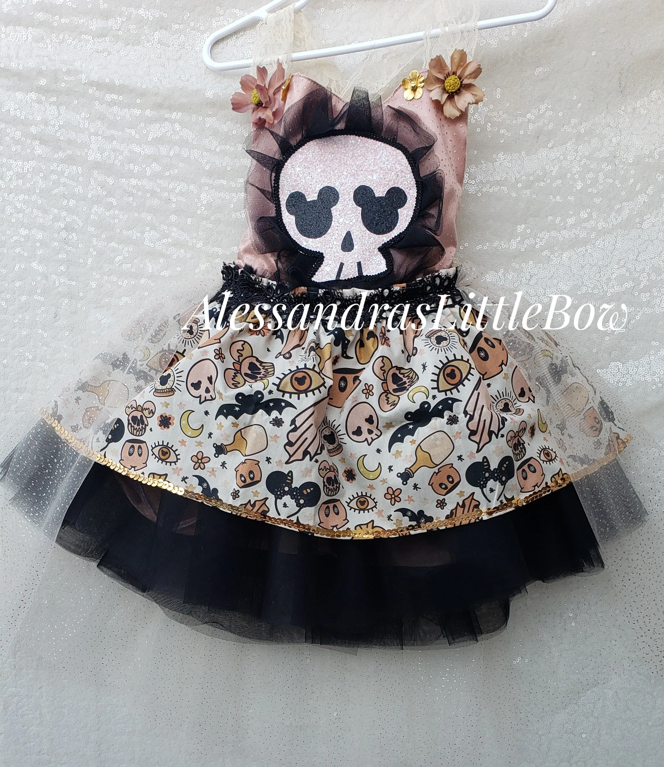 Mickey Skull Whimsical Halloween romper