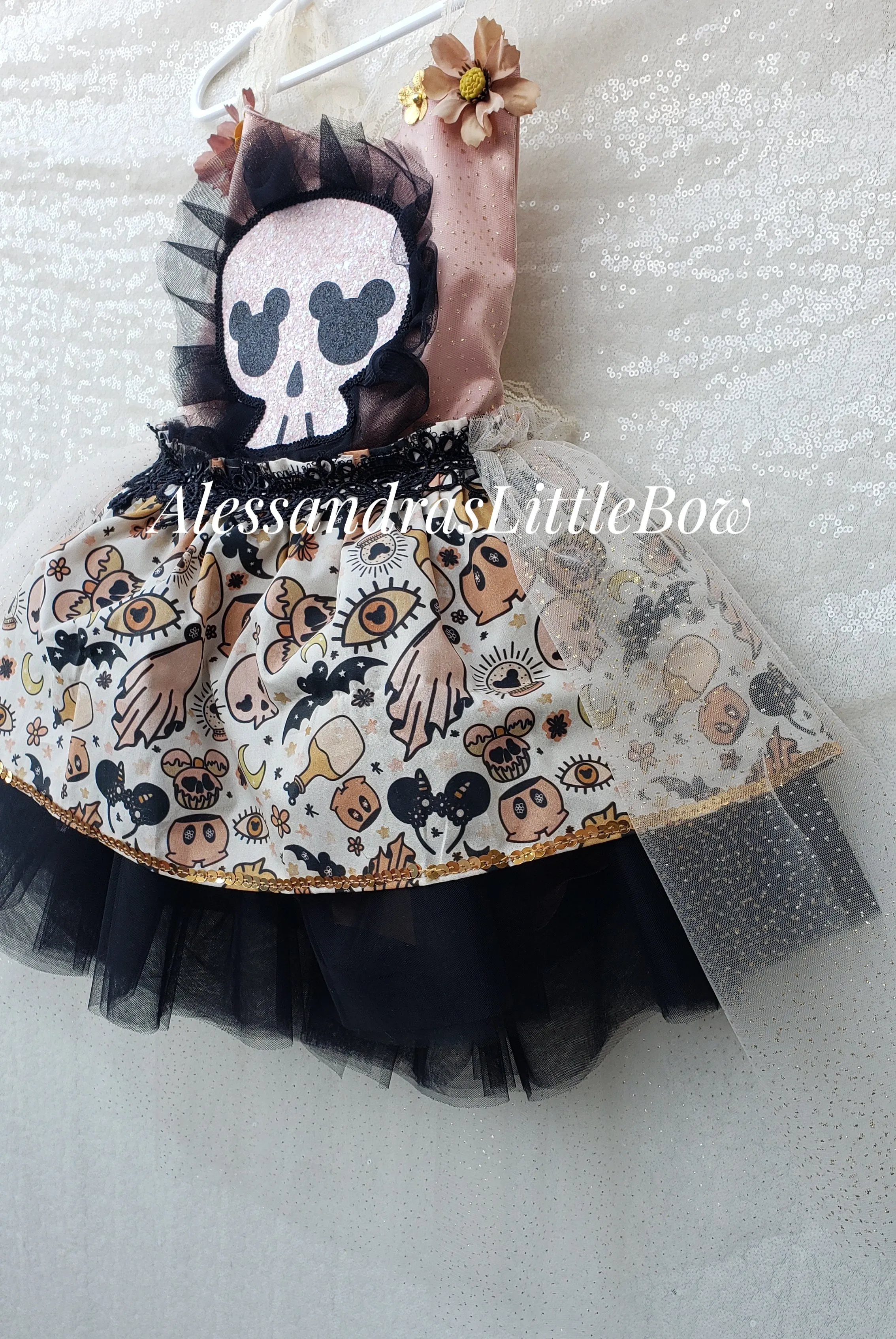 Mickey Skull Whimsical Halloween romper