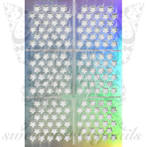 Mini Stars Nail Vinyls Nail Art Stencil Stickers /2 Sheets