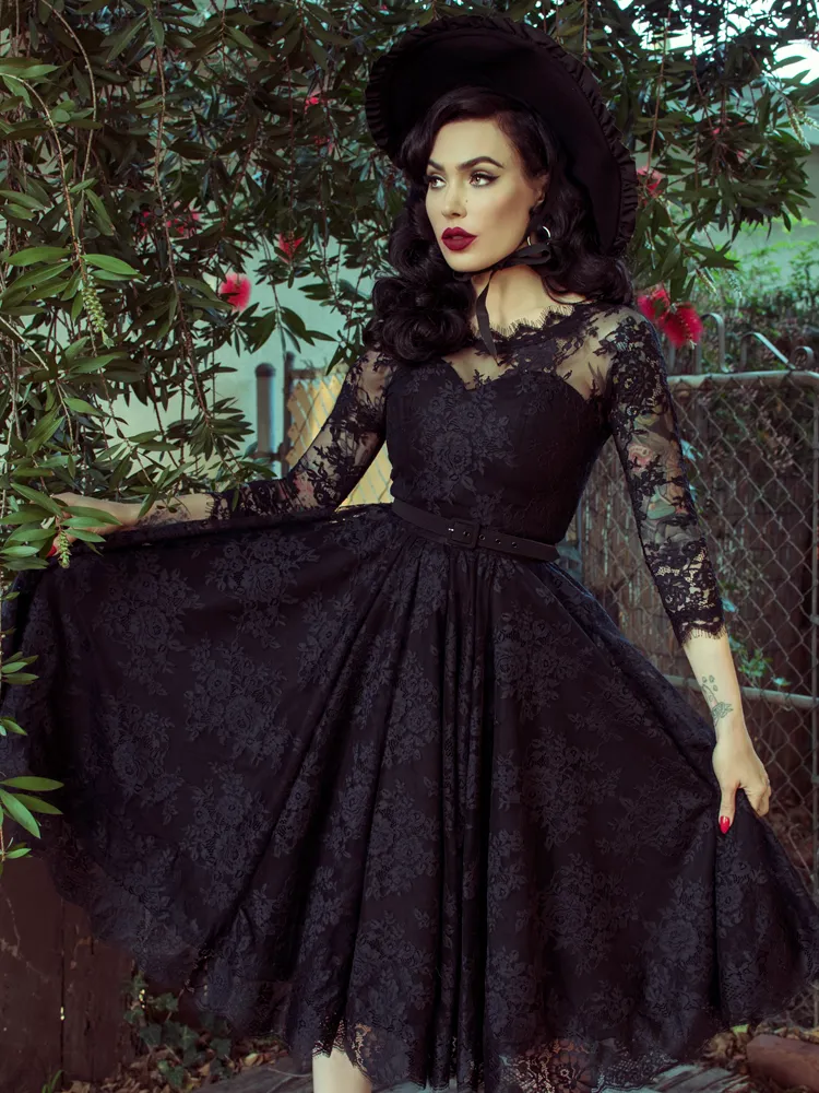 Mourning Dress in Black Lace