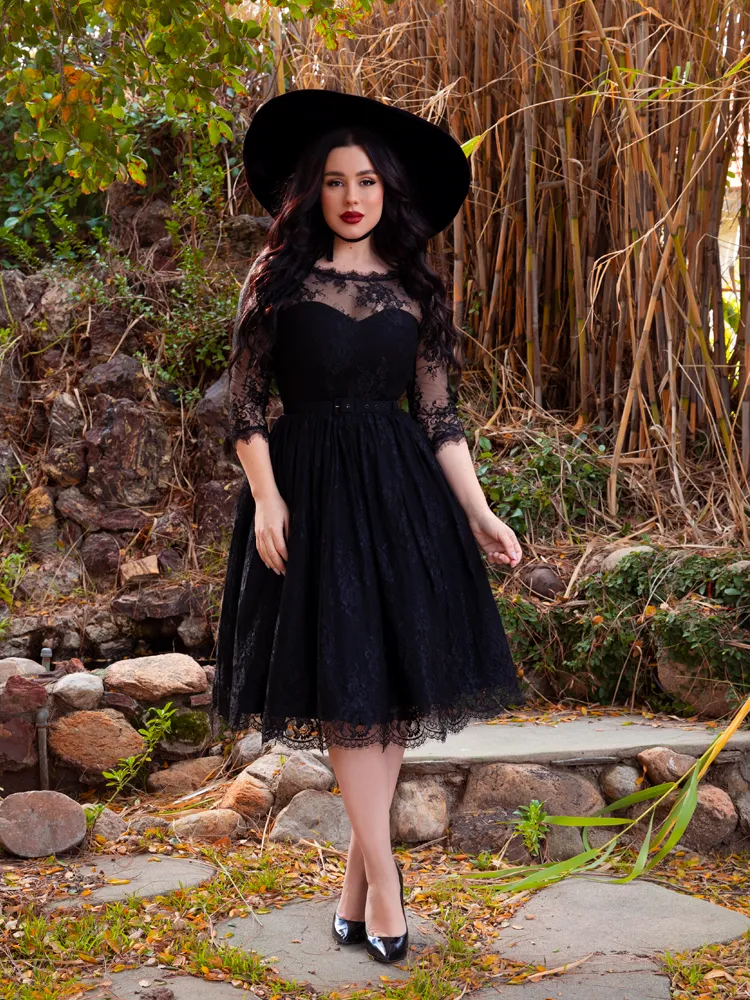 Mourning Dress in Black Lace