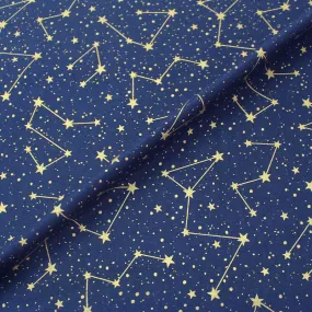 Navy Blue Christmas Craft Cotton - Seeing Stars