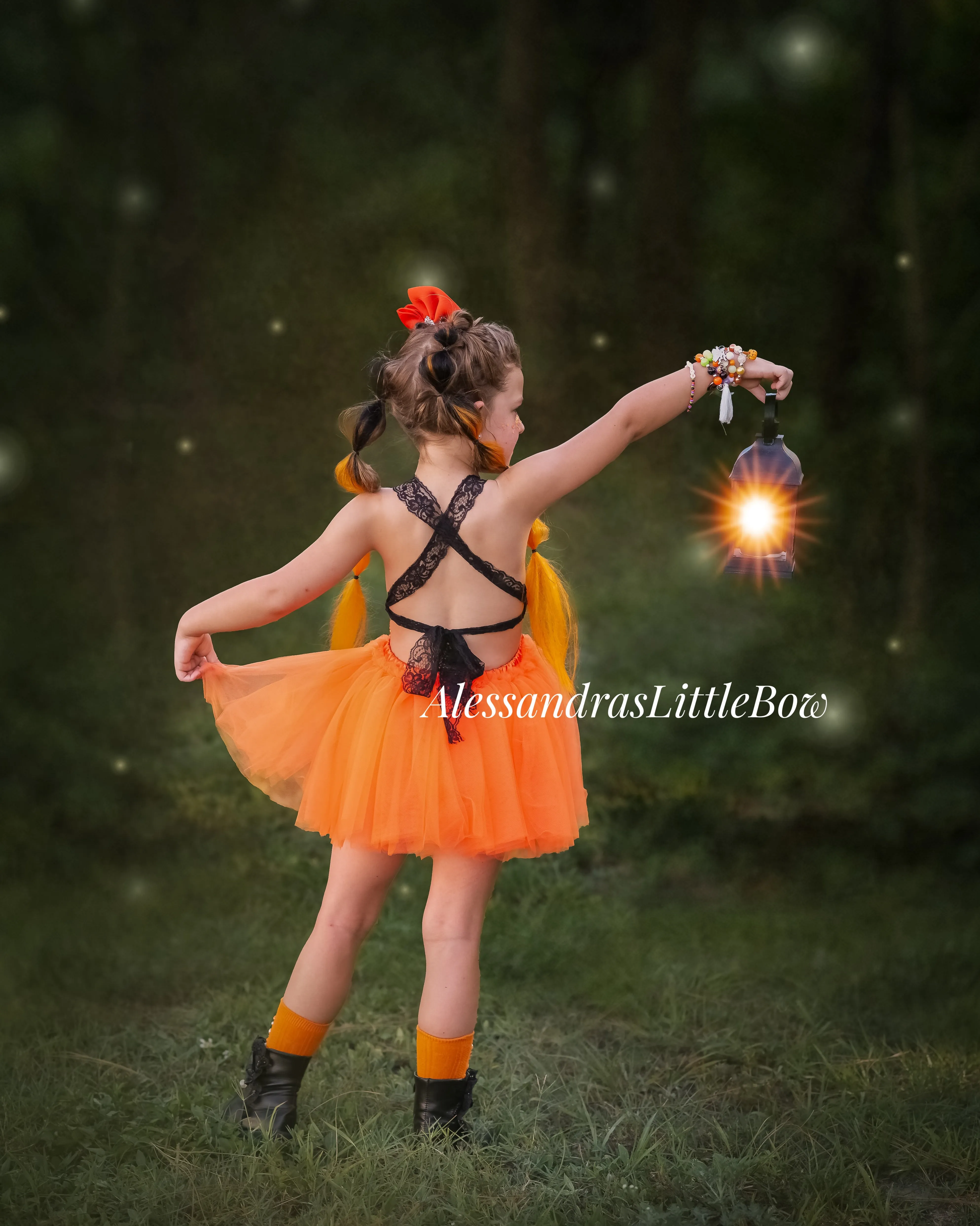 Orange Pumpkin Tutu Romper