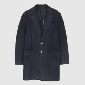 Paoloni Classic Medium Length Vintage Washed Wool Coat