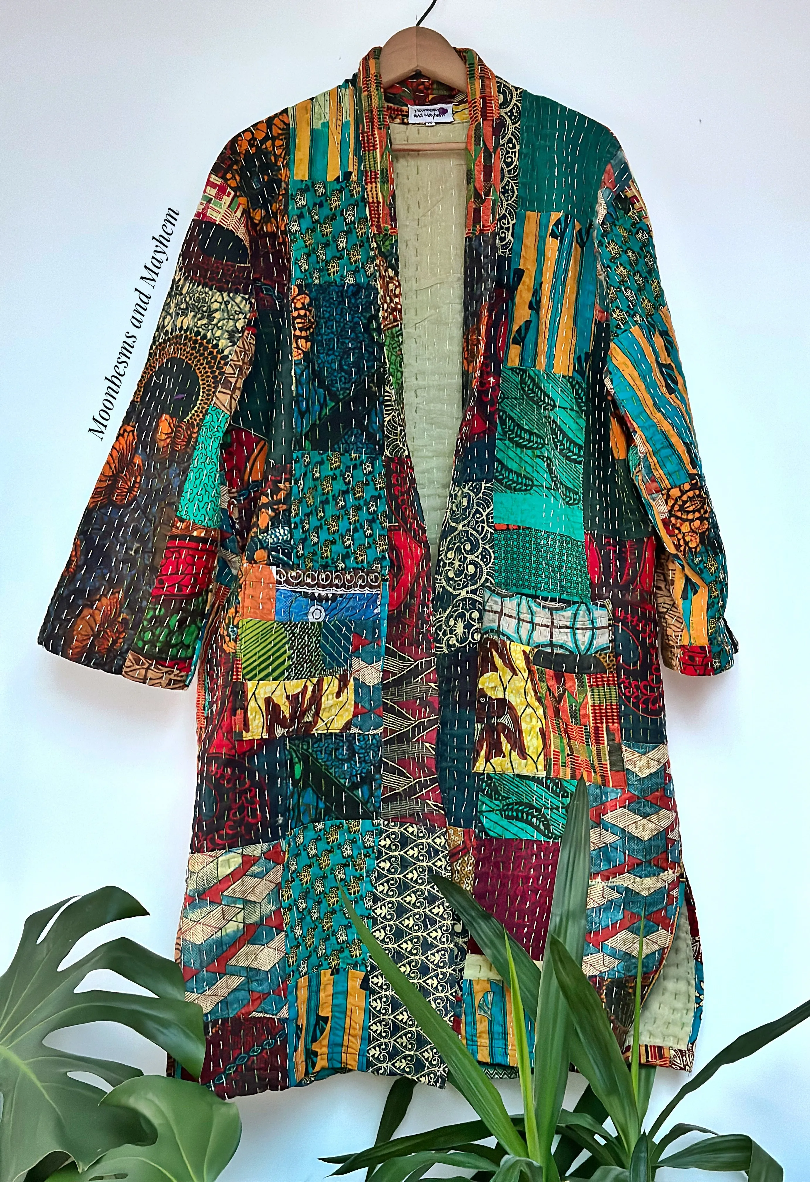 PATCHWORK FRIDA KANTHA COAT / DUSTER SIZE M (OF126)