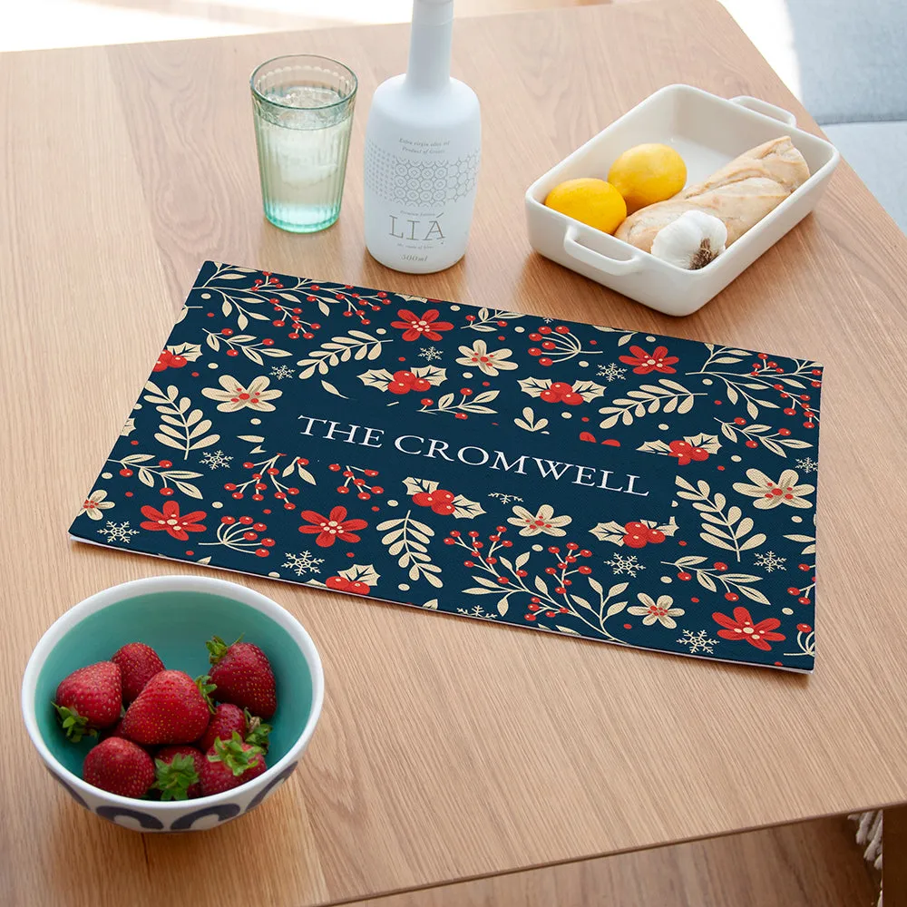 Personalised Christmas Holly Placemat