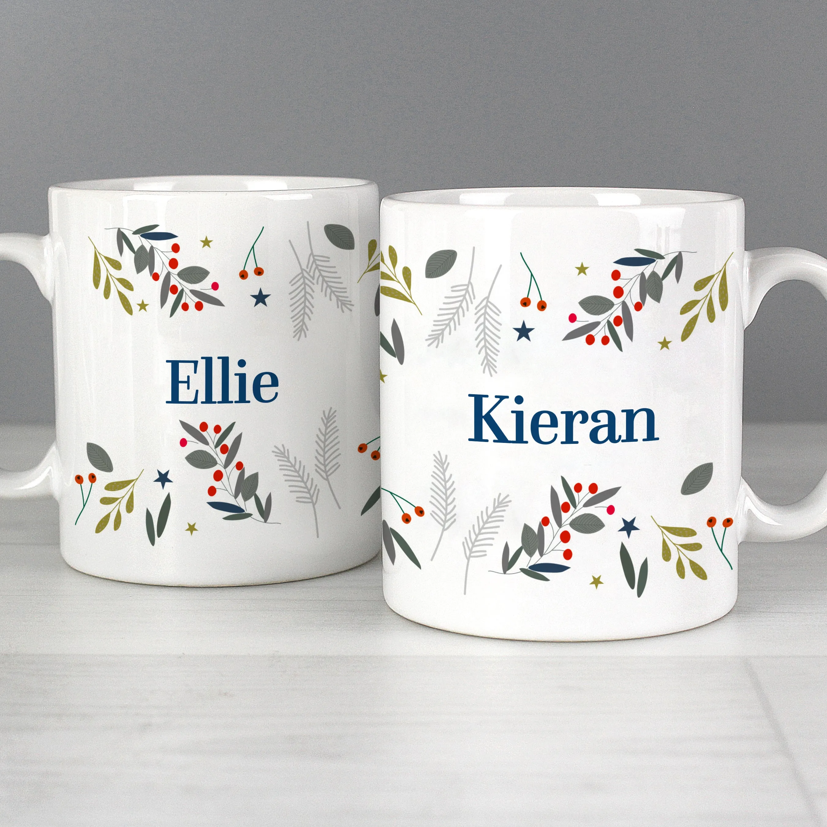 Personalised Festive Christmas Mug Set