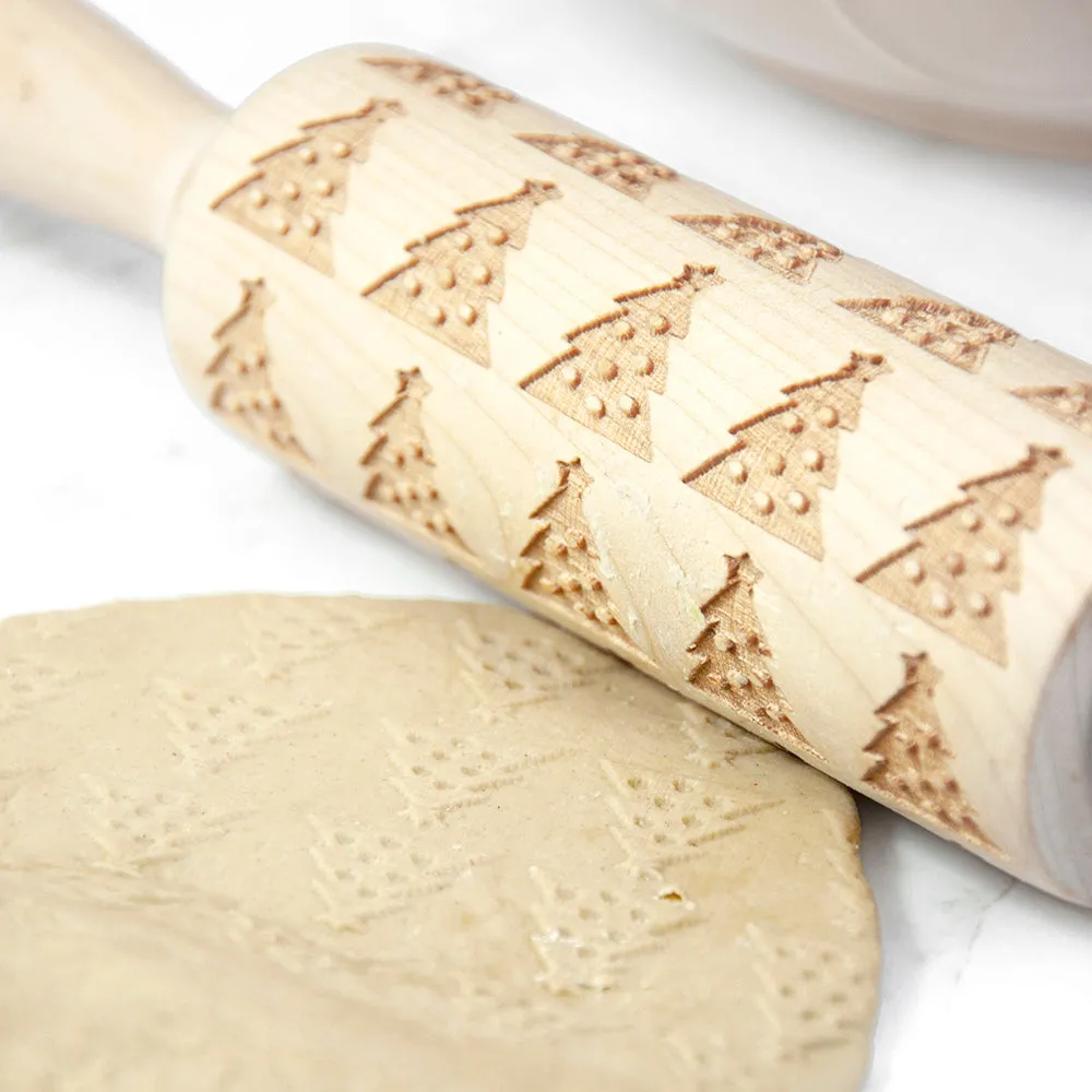 Personalised Kids Christmas Tree Dough Decorating Rolling Pin