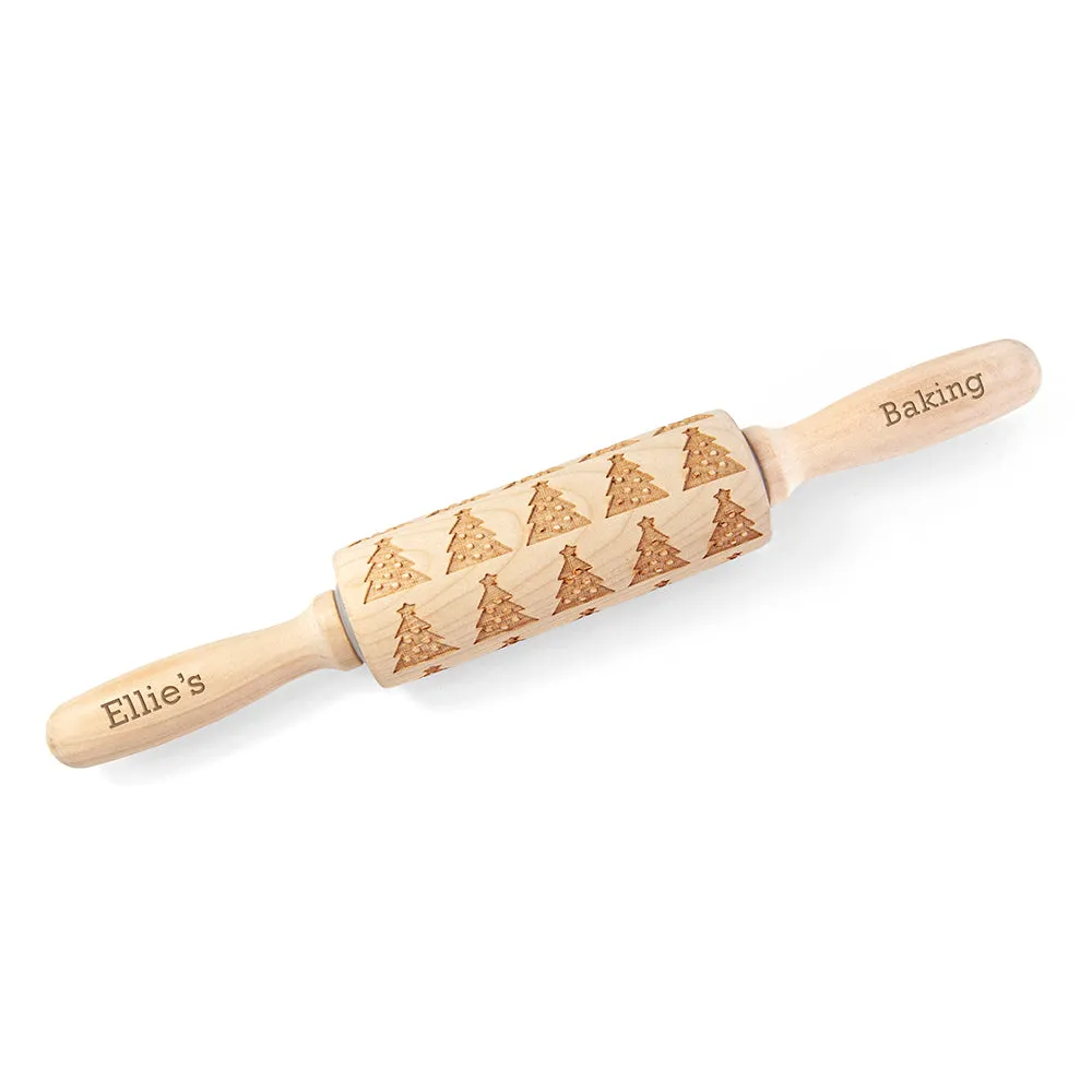 Personalised Kids Christmas Tree Dough Decorating Rolling Pin