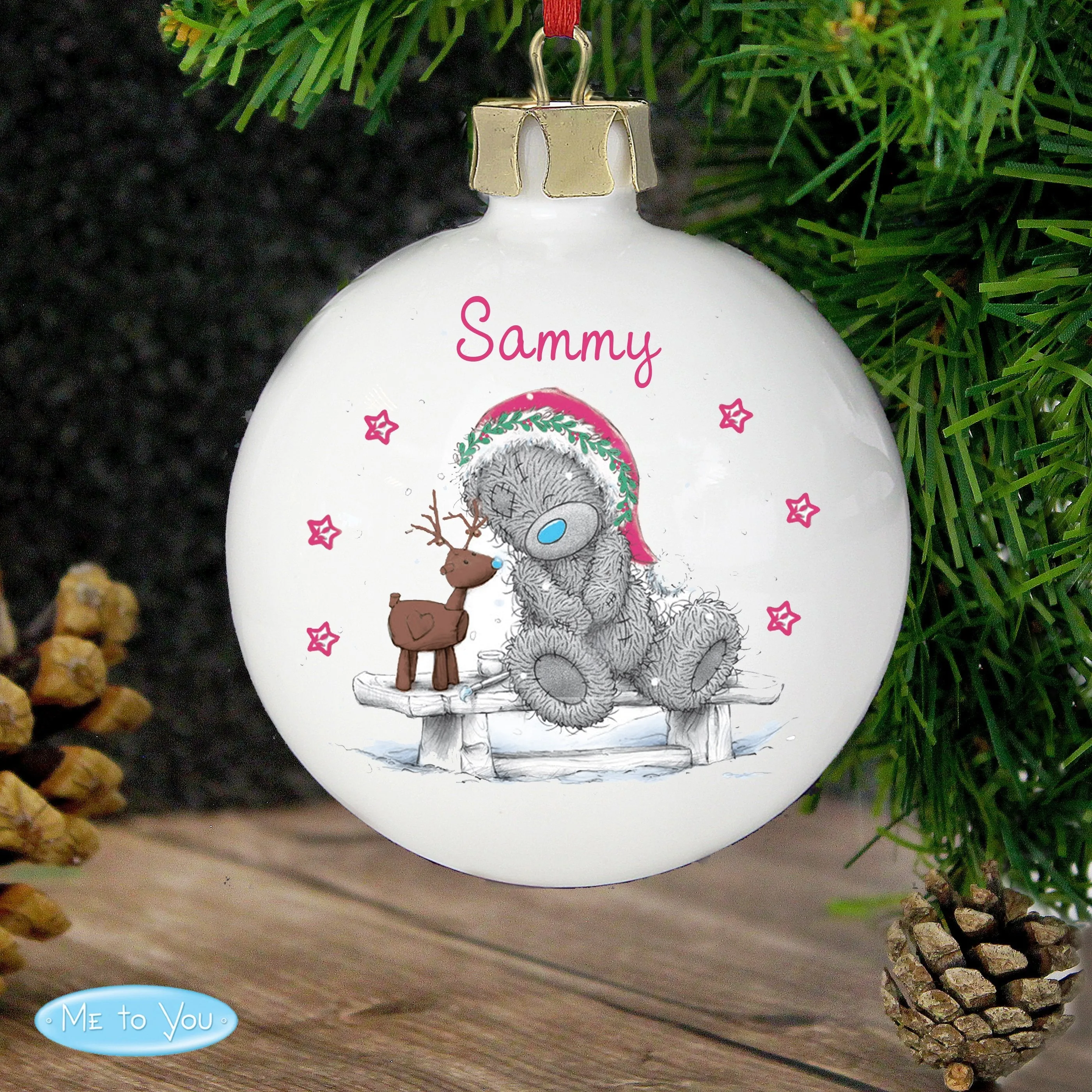 Personalised Me To You Reindeer Bauble