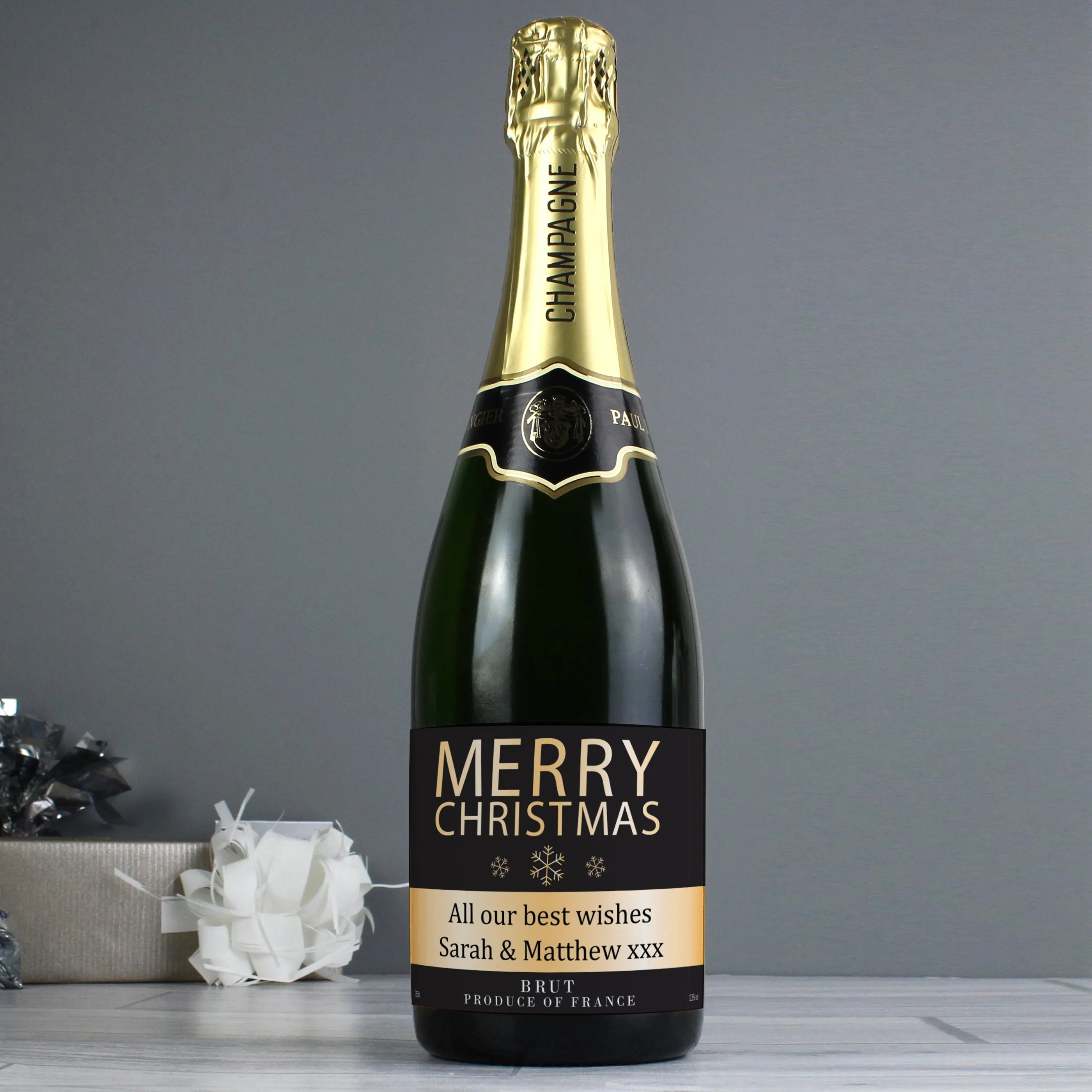 Personalised Merry Christmas Champagne