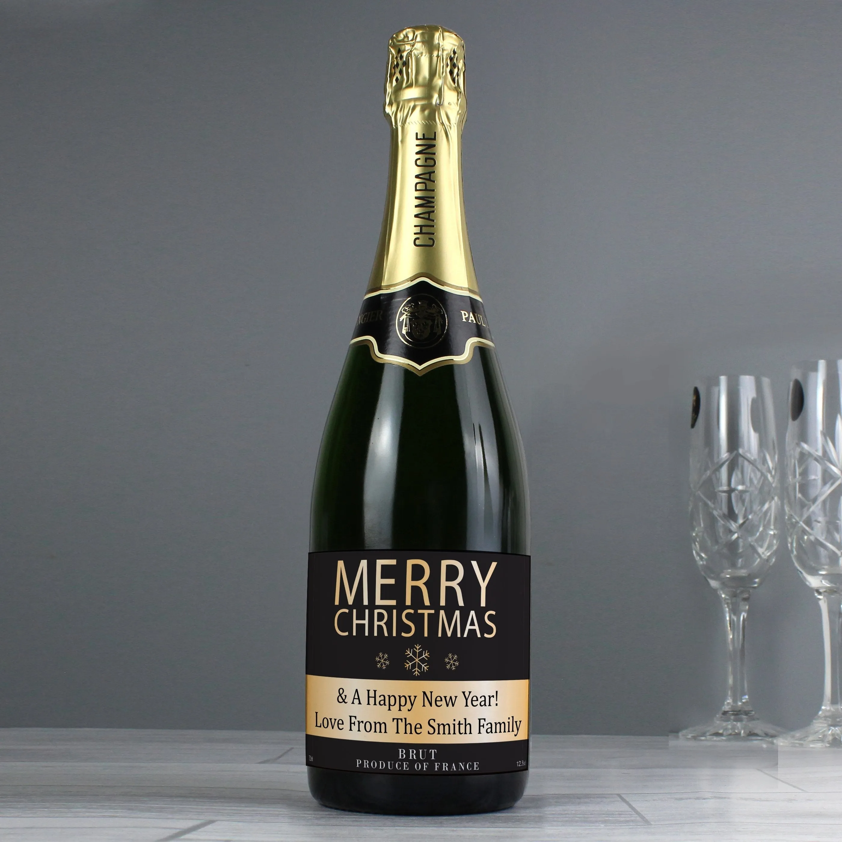 Personalised Merry Christmas Champagne