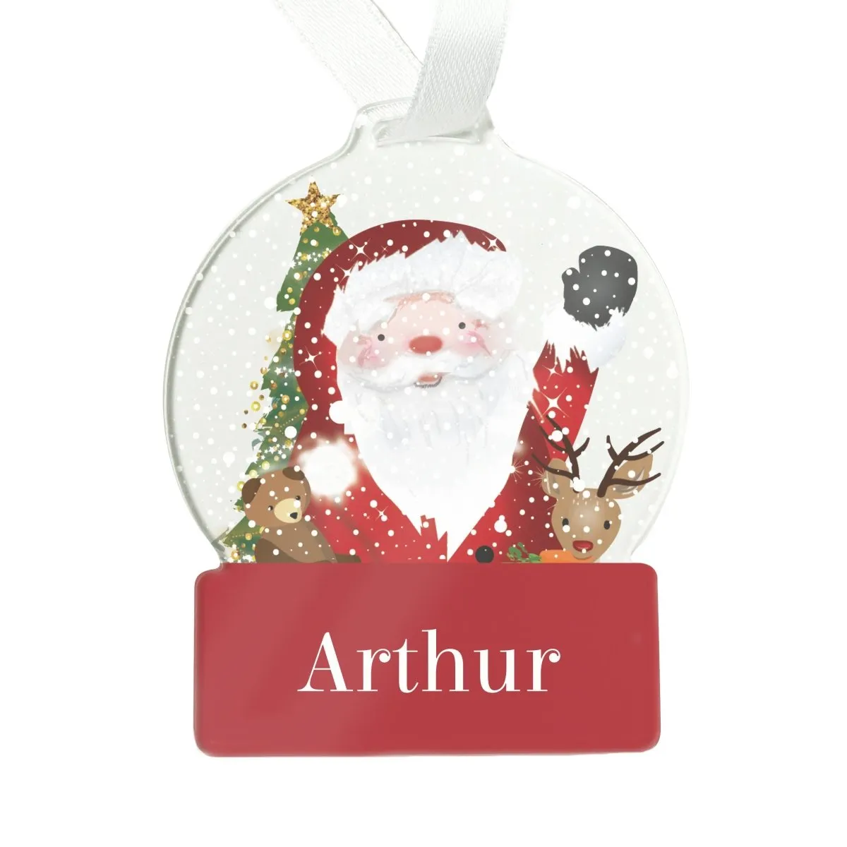 Personalised Santa Acrylic Snowglobe Decoration