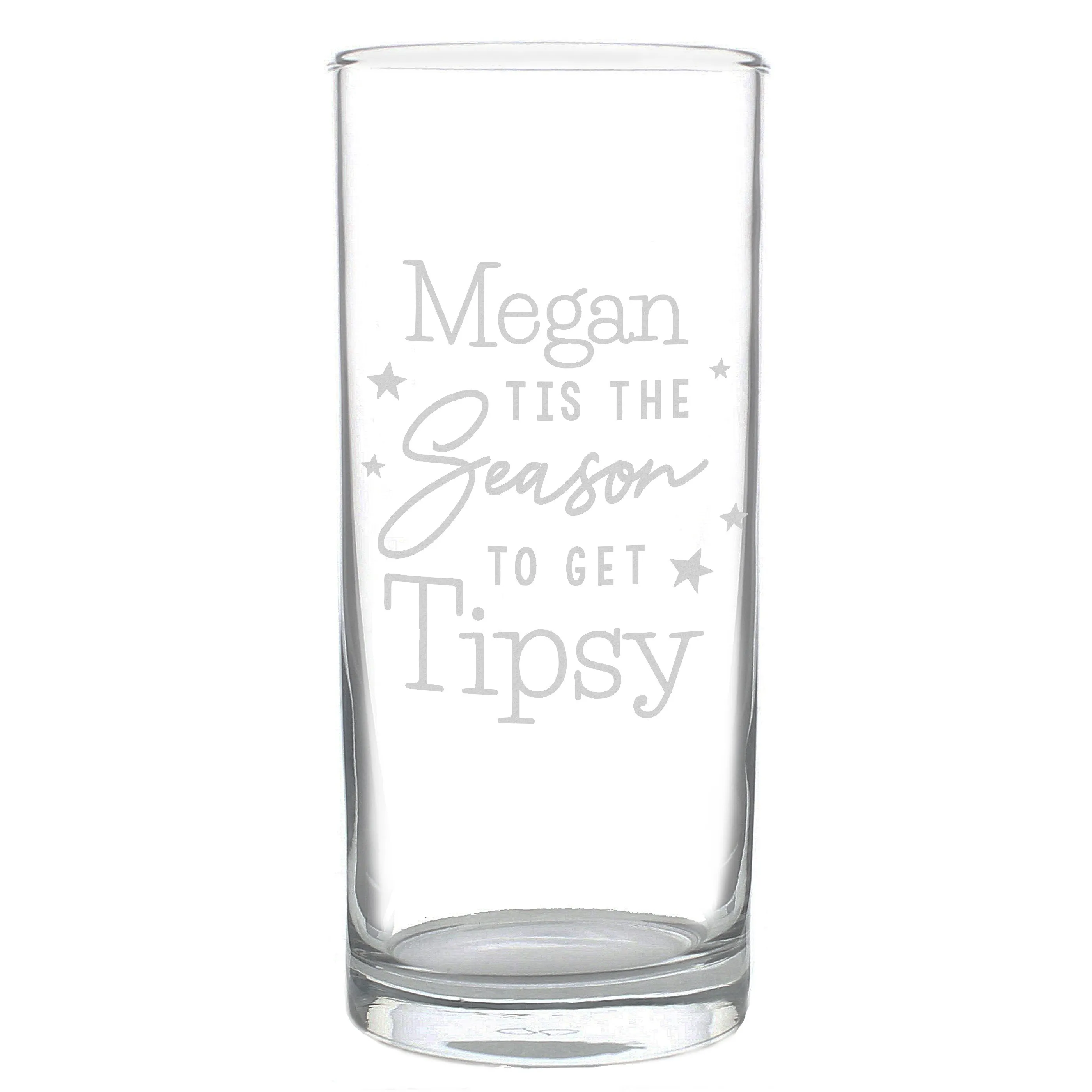 Personalised Tis The Season To Get Tipsy Hi Ball Glass