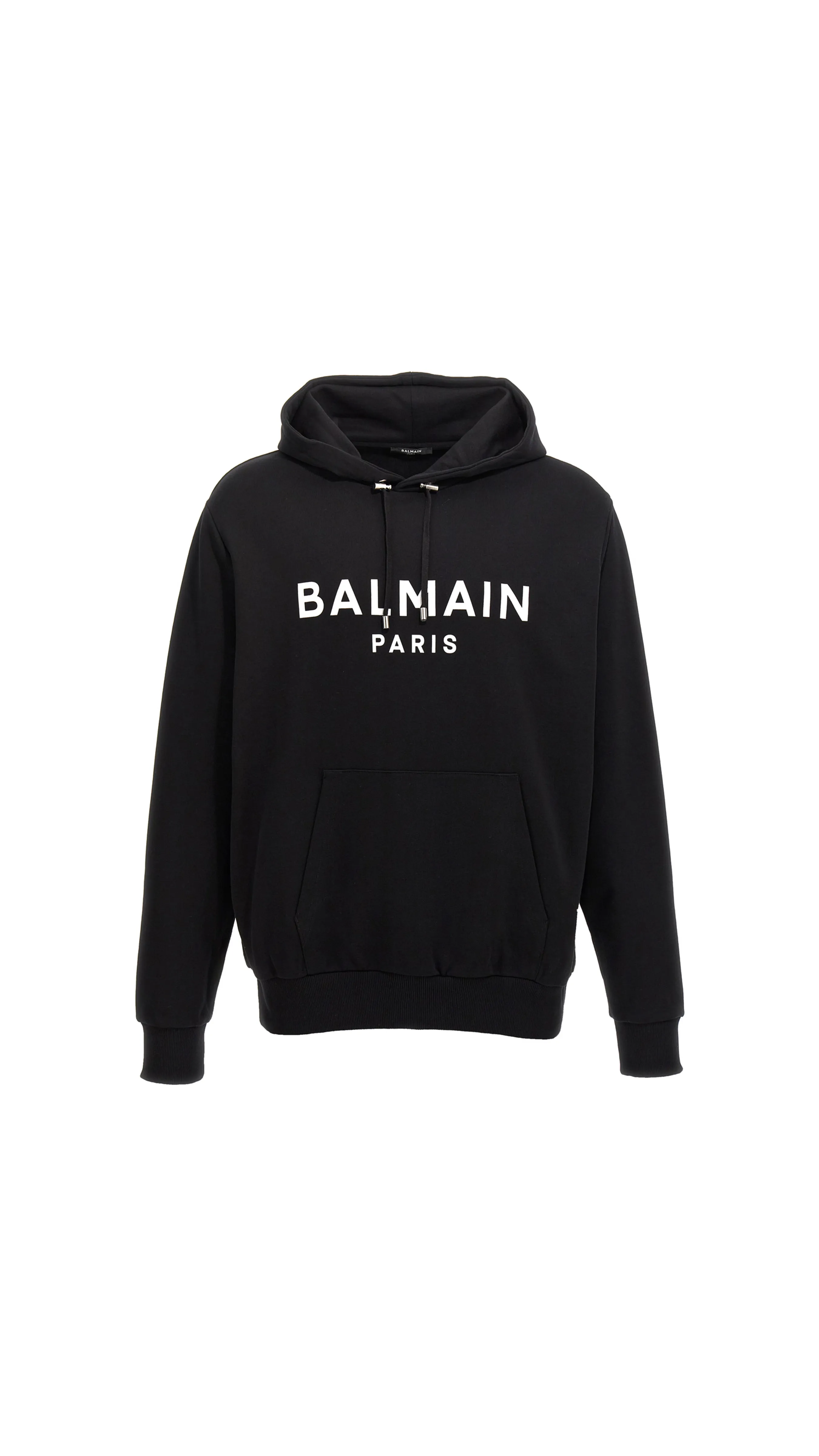 Printed Balmain Paris Hoodie - Black