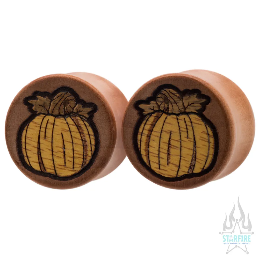 Pumpkin Wood Inlay Plugs