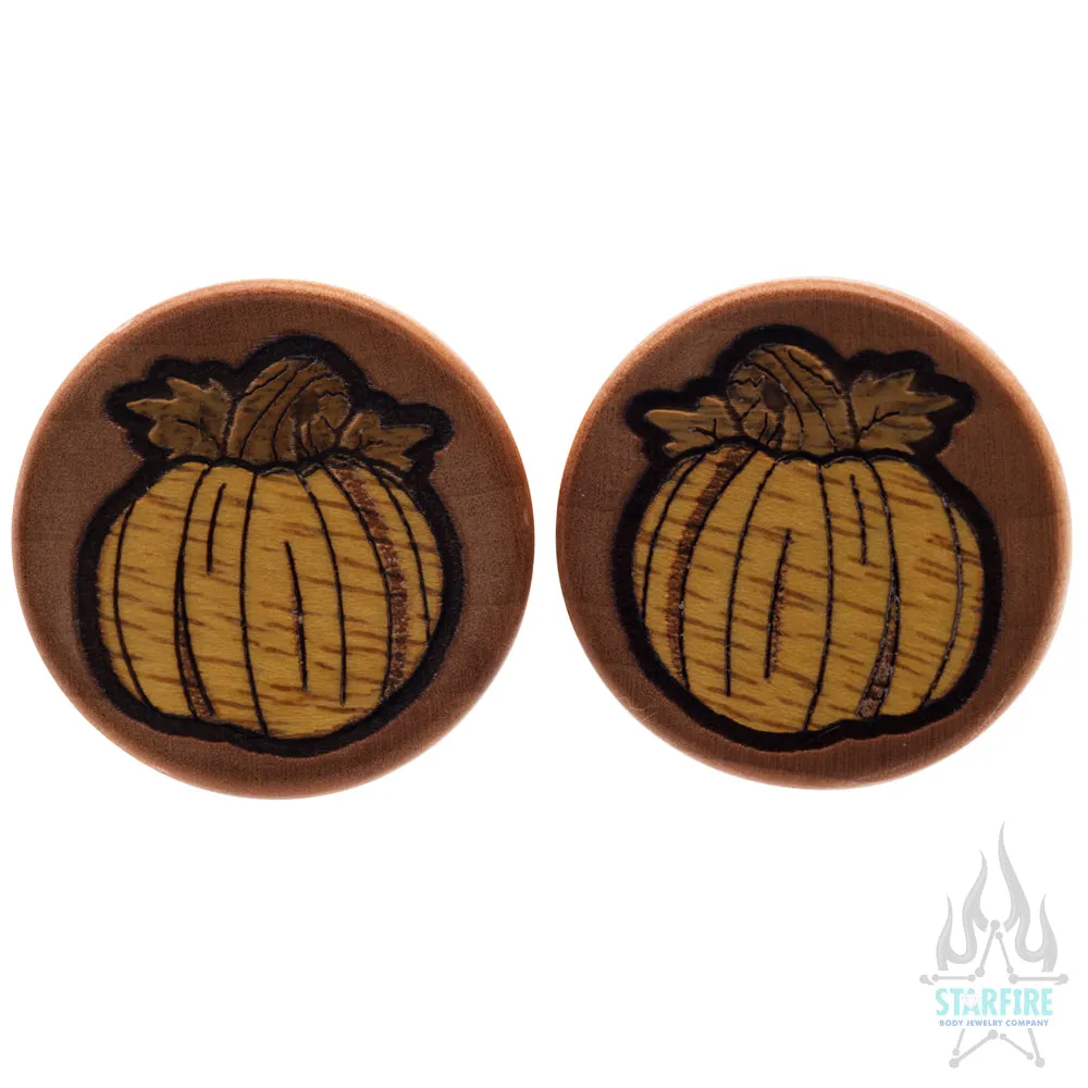 Pumpkin Wood Inlay Plugs