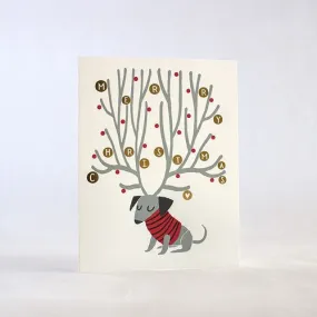 Reindeer Weiner Dog Holiday Card