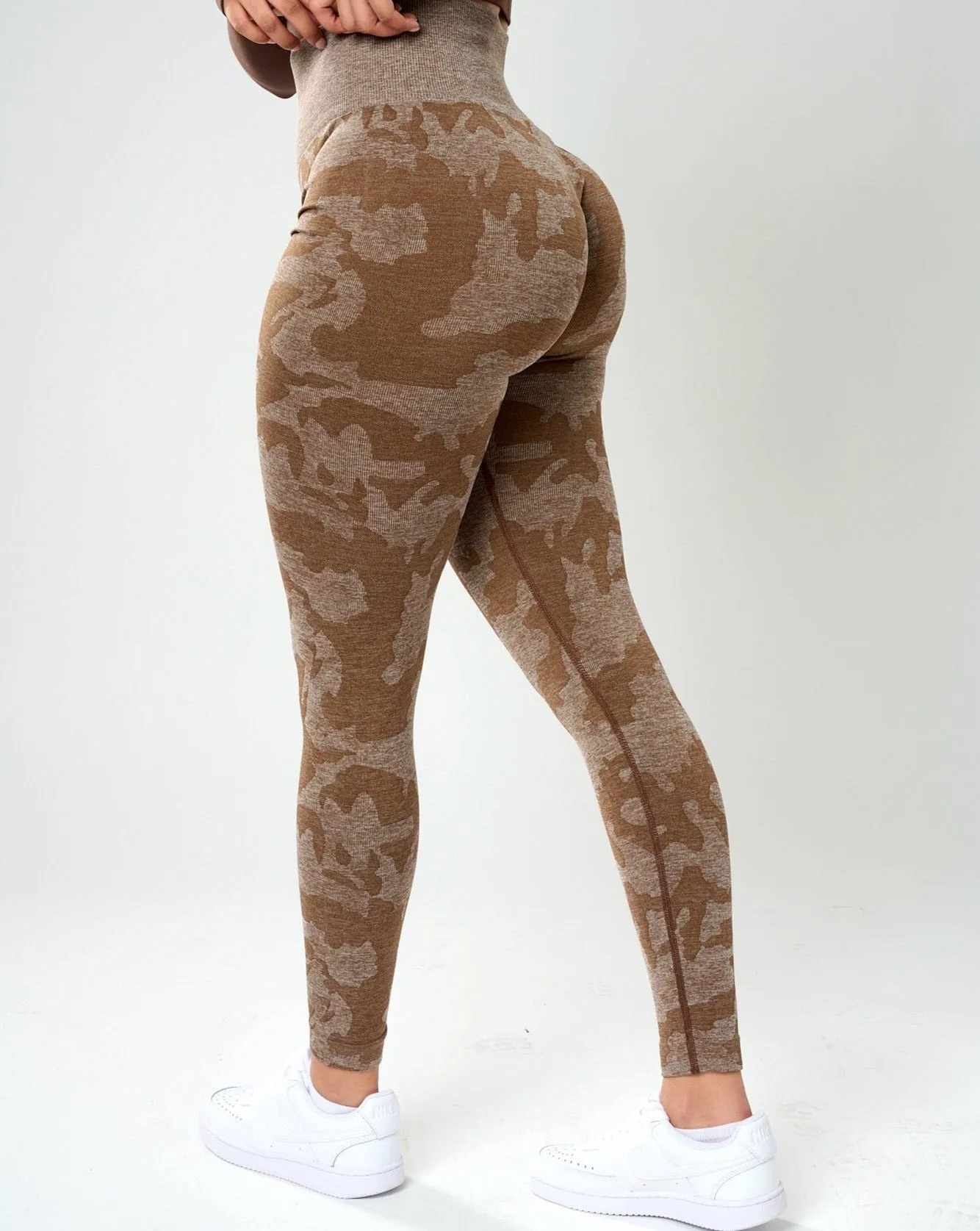 Rita Camo Seamless Leggings - Mocha