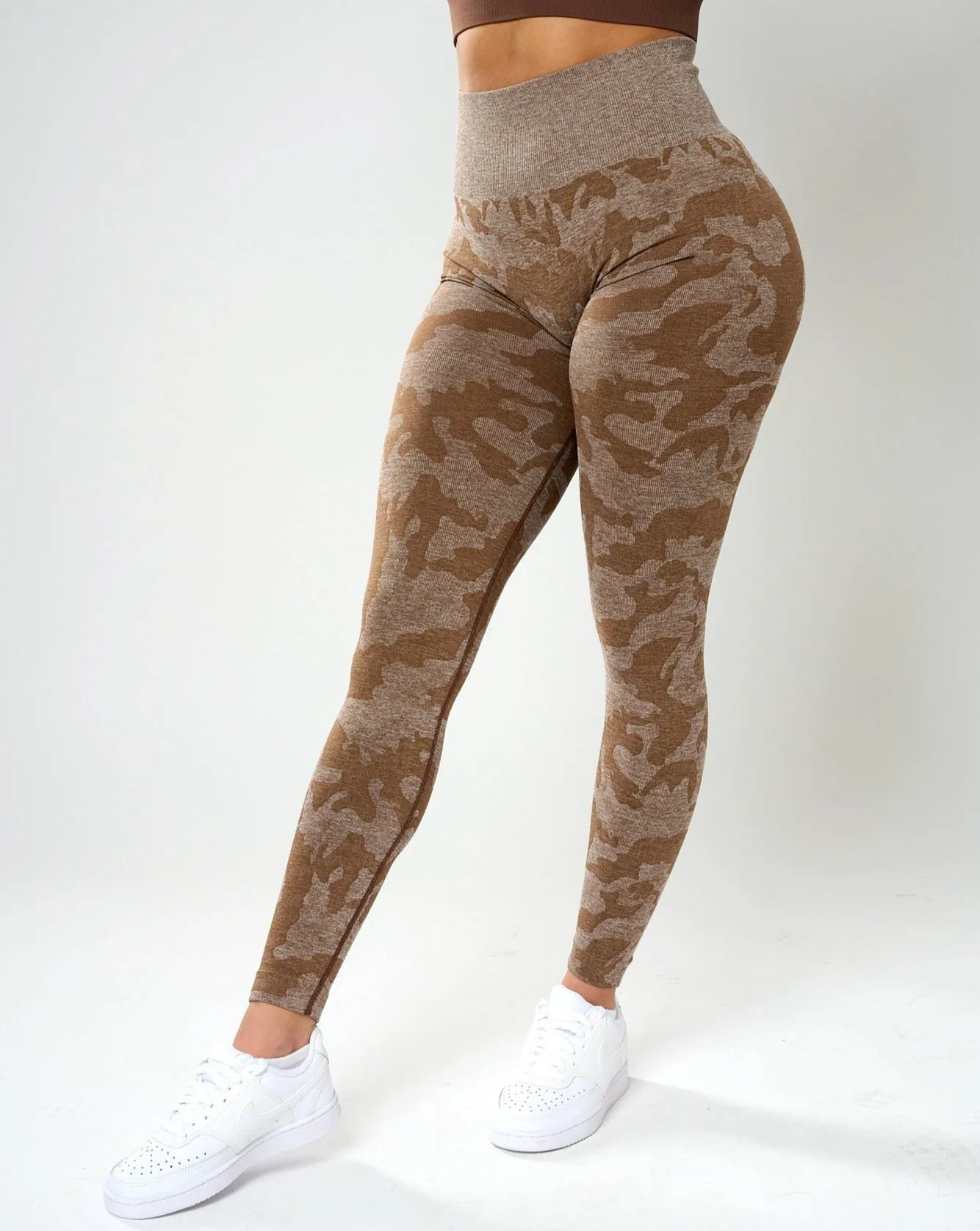 Rita Camo Seamless Leggings - Mocha