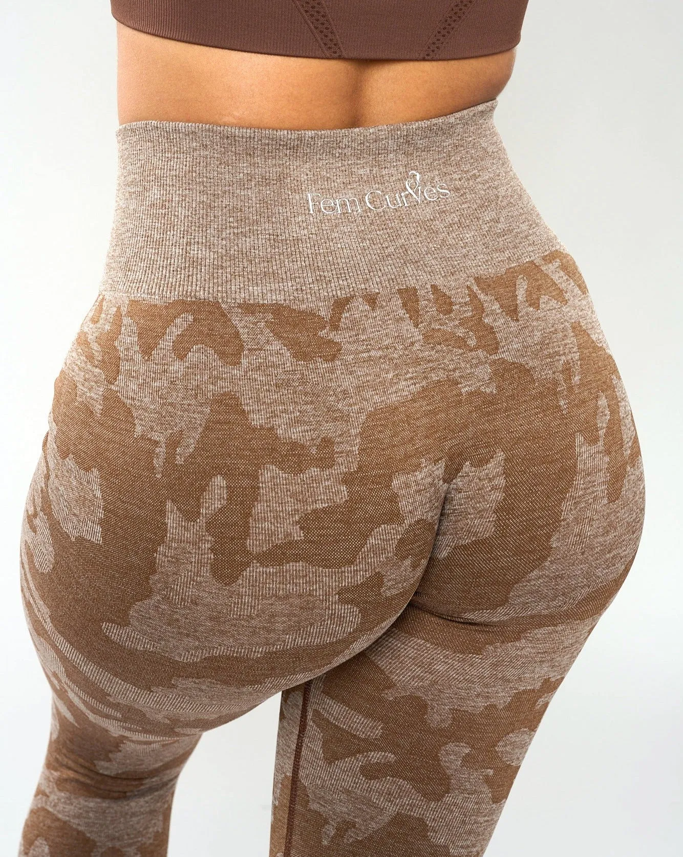 Rita Camo Seamless Leggings - Mocha