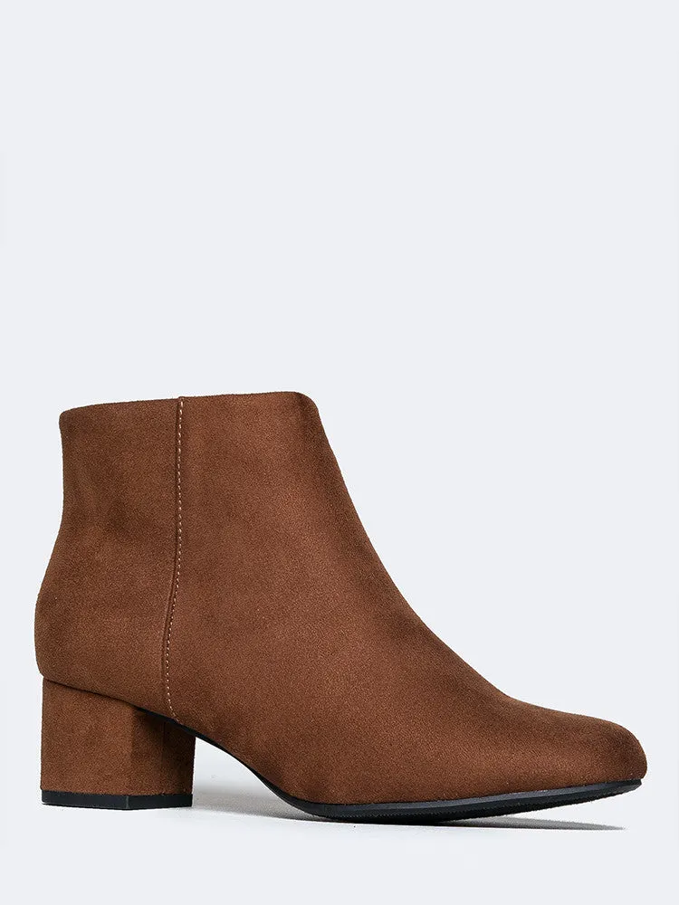 Round Toe Zip Ankle Boots