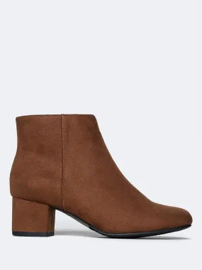 Round Toe Zip Ankle Boots