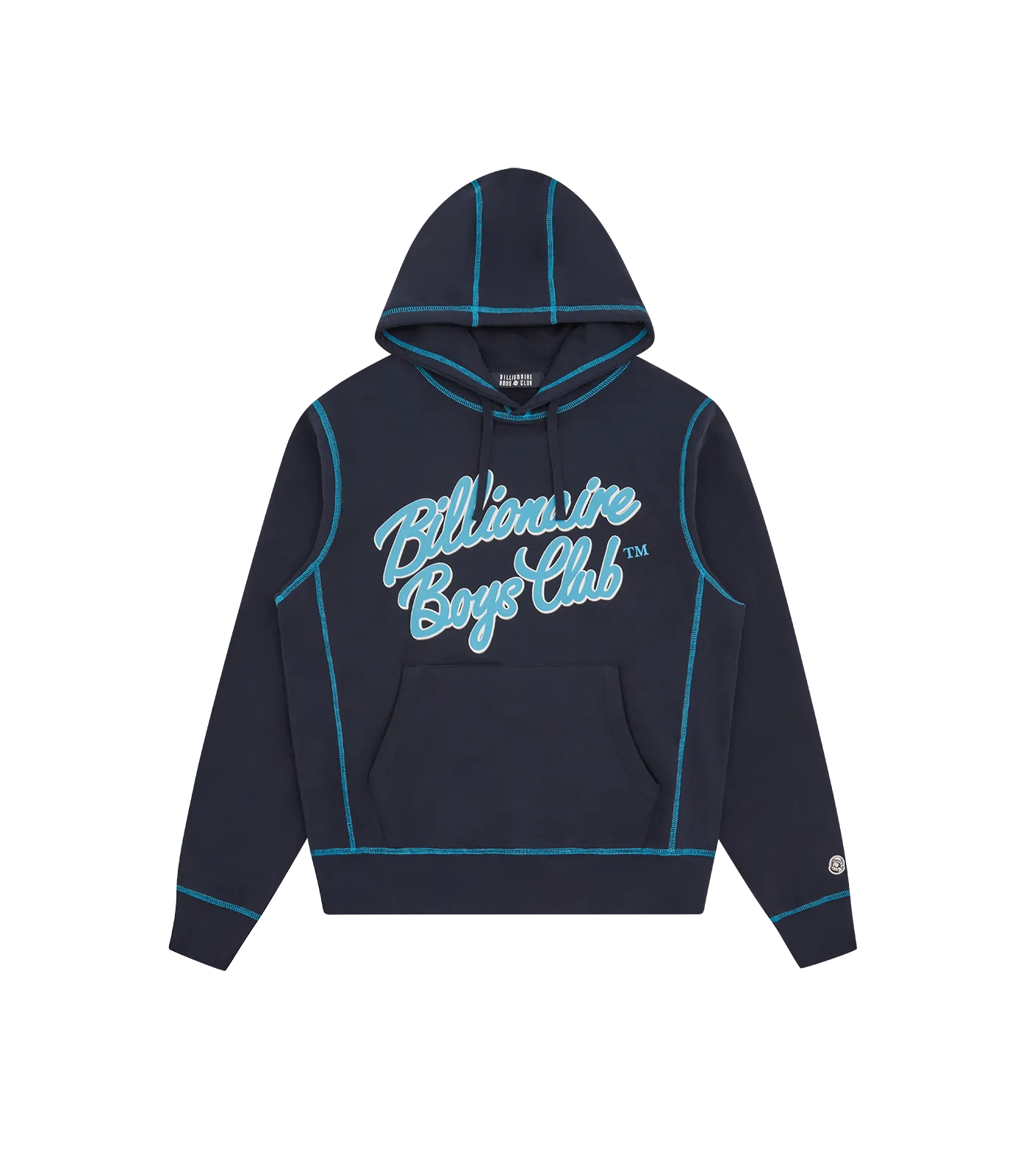 SCRIPT LOGO POPOVER HOODIE - NAVY