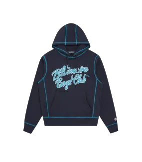 SCRIPT LOGO POPOVER HOODIE - NAVY