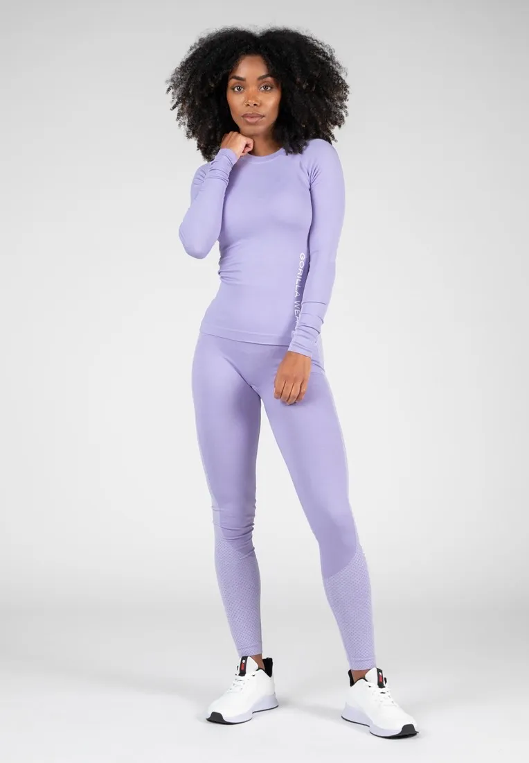 Selah Seamless Leggings - Lilac - M/L Gorilla Wear