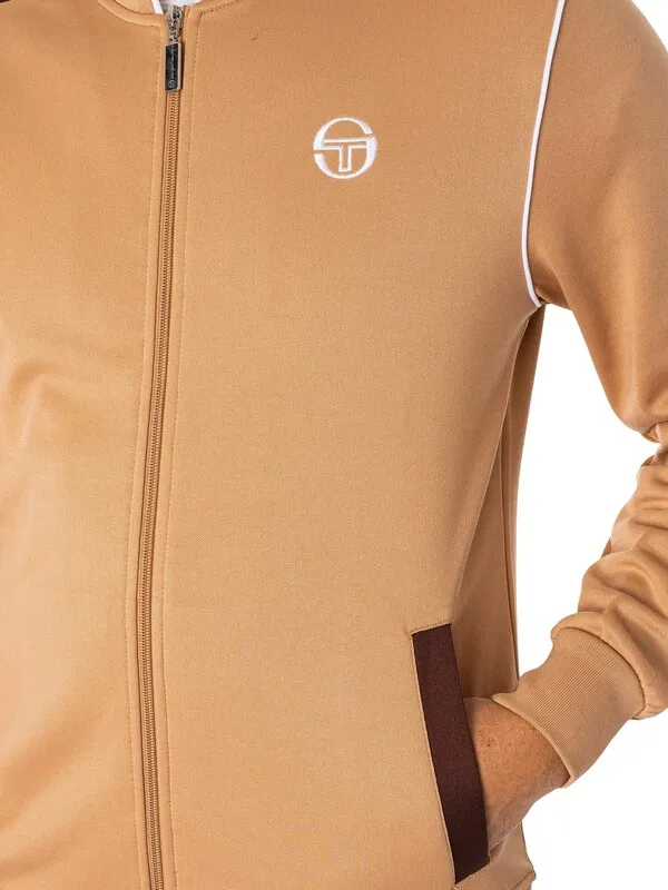 Sergio Tacchini Sammy Track Jacket - Tan/French Roast/White