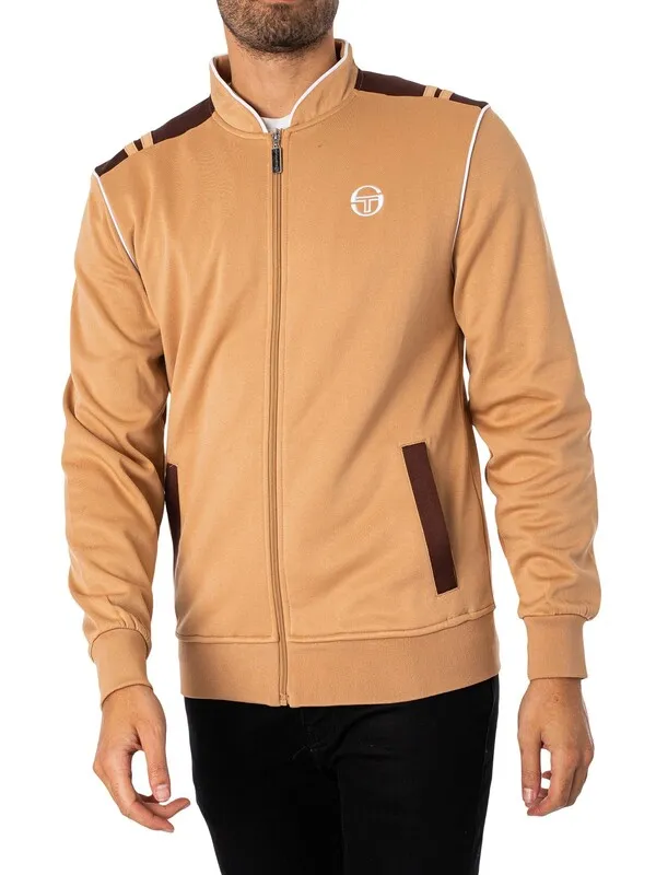 Sergio Tacchini Sammy Track Jacket - Tan/French Roast/White