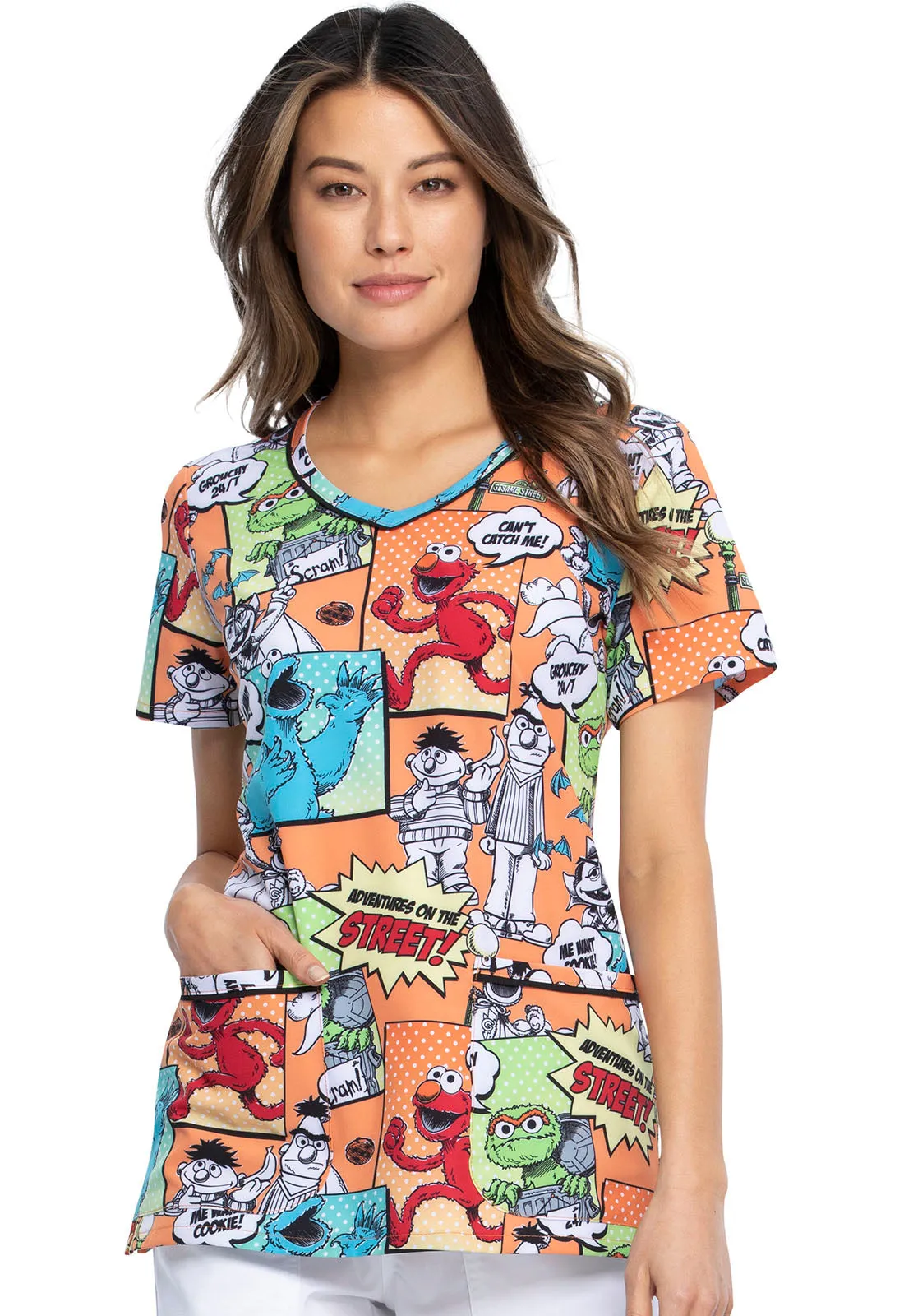 Sesame Street V-Neck Top in Street Adventures