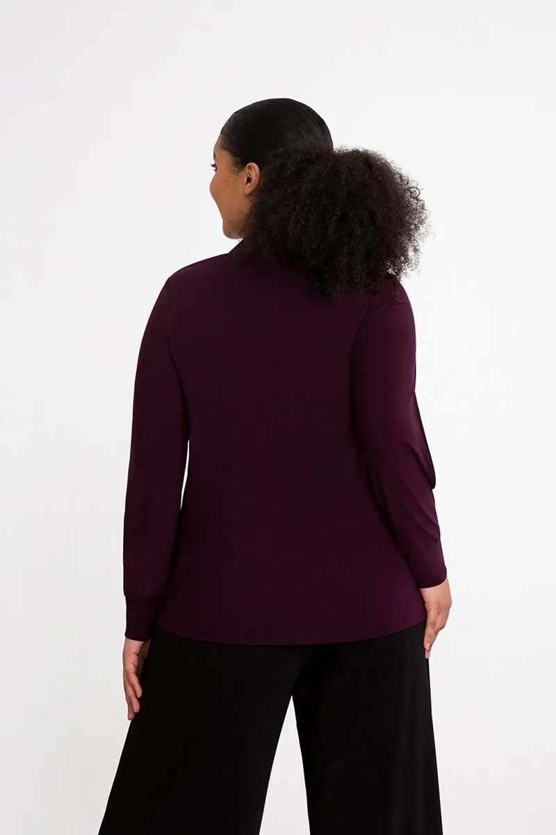 Split Sleeve V-Neck Top | Plum